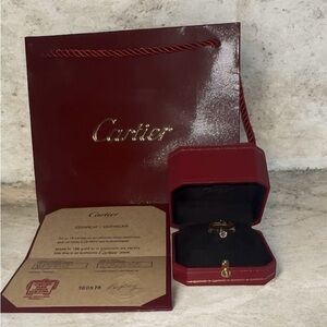 Cartier Rose Gold LOVE BRILLIANT CUT DIAMOND RING Size 7